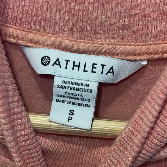 Athleta Apollo Mock Crewneck Sweatshirt Conch Pink Heather Size Small - Picture 9 of 12